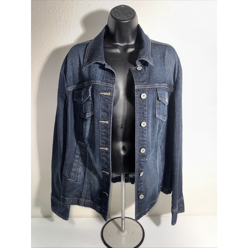 Tommy‎ Hilfiger Denim Trucker Jean Jacket Women's Size XL Chore Coat